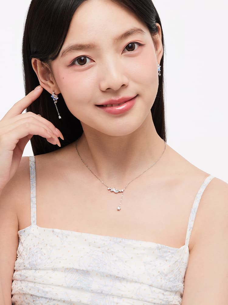 ネックレスレディース ネックレスレディース 夜空の輝き 三日月と星のネックレス