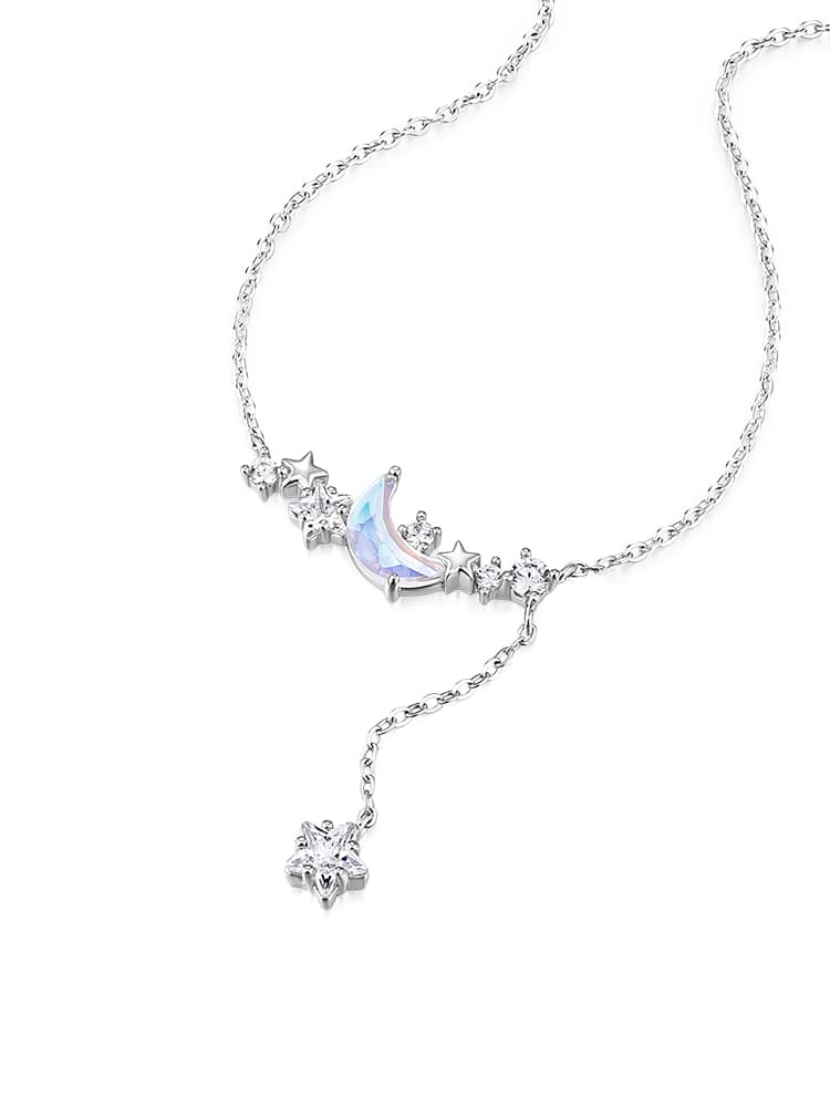ネックレスレディース ネックレスレディース 夜空の輝き 三日月と星のネックレス