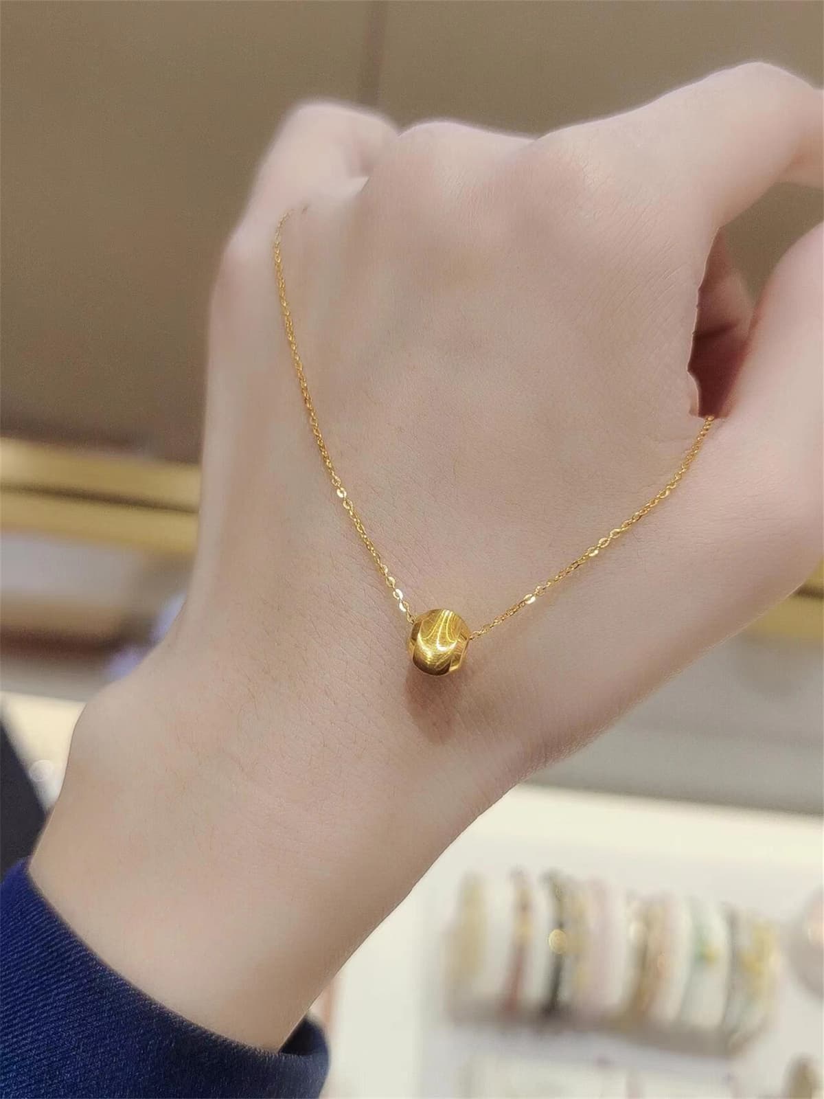 一粒マルシェ 極細チェーンネックレス