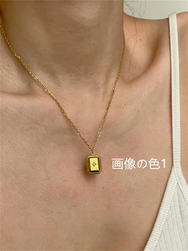 ゴールド重ね付け風ネックレス ビーズチェーン