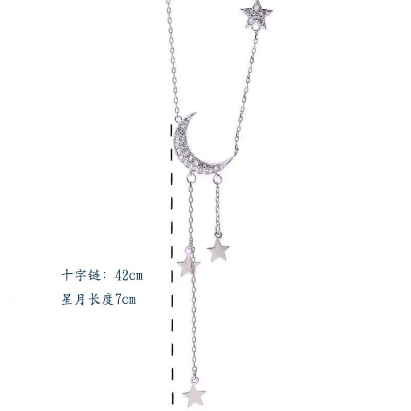 ネックレスレディース ネックレスレディース 夜空の煌めき 月と星のしずくネックレス