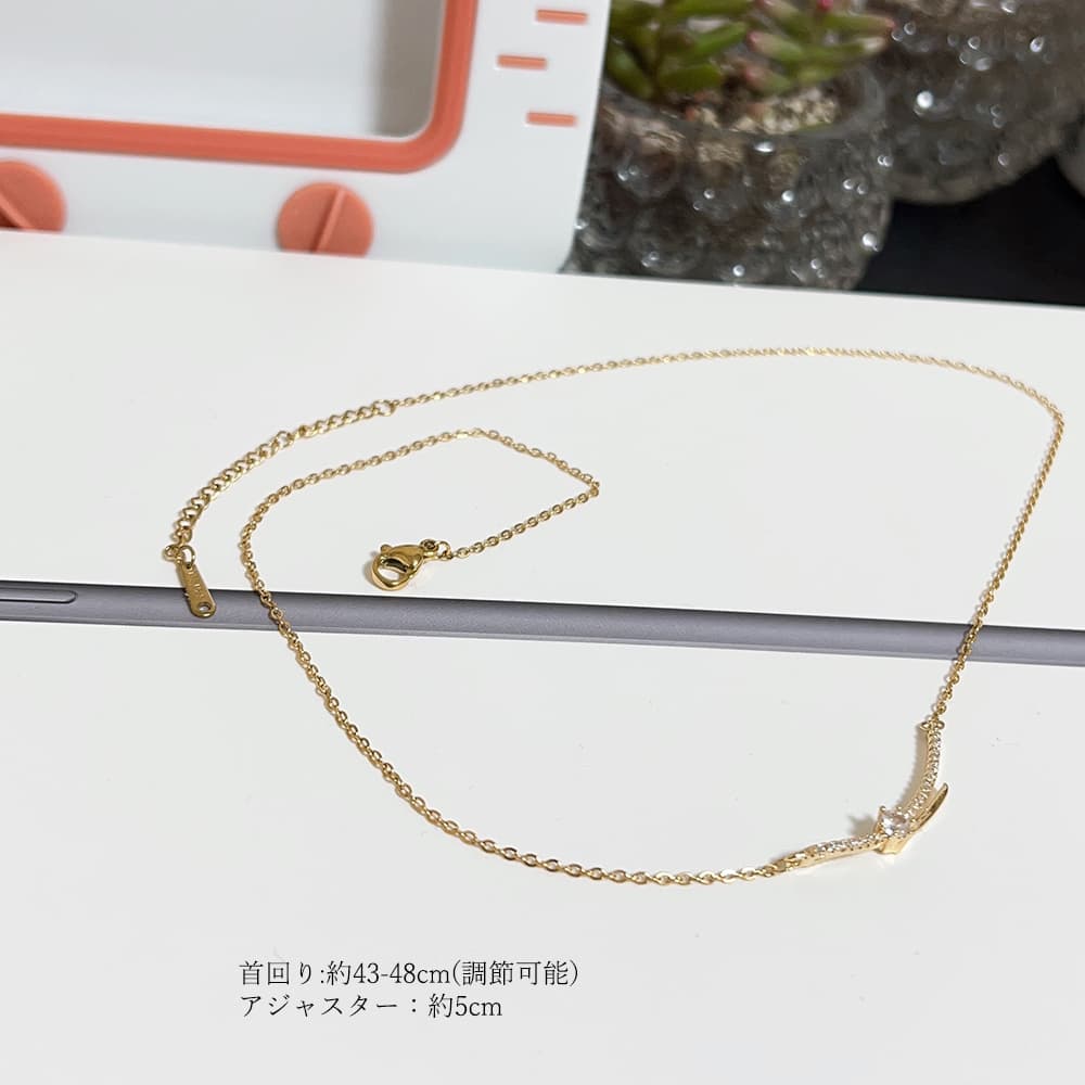 シルバー ネックレス リボン結び