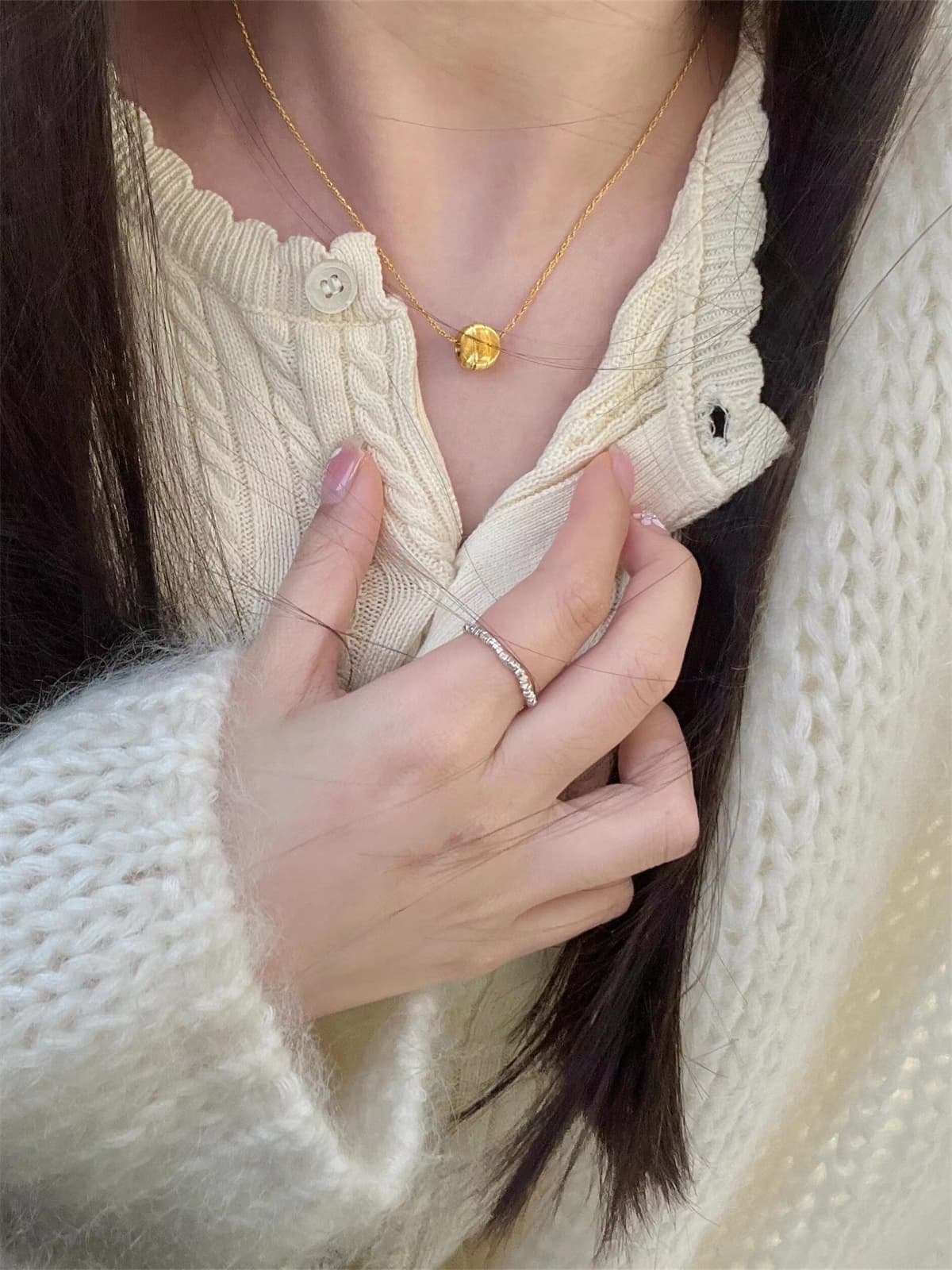 一粒マルシェ 極細チェーンネックレス