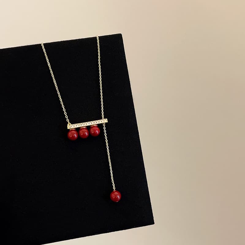 パール&バー レディース上品デザインネックレス