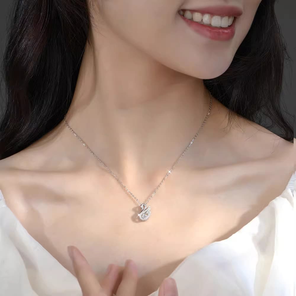 ネックレスレディース ネックレスレディース 優美な白鳥ペンダント