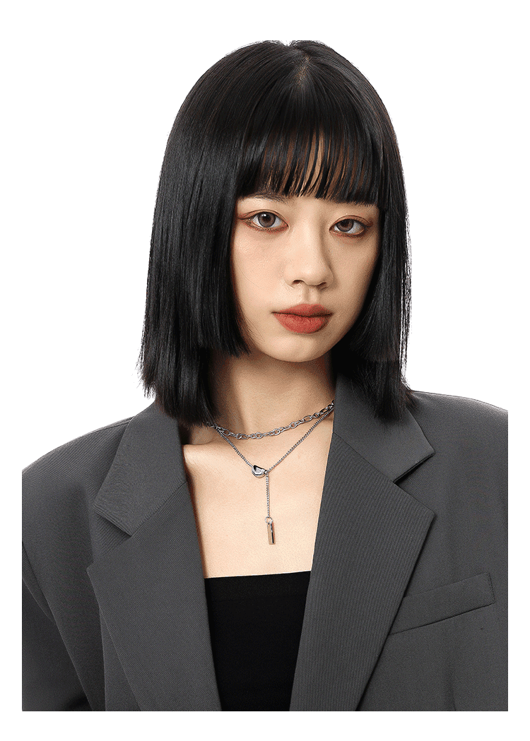 二連レイヤード プレートペンダント ネックレス